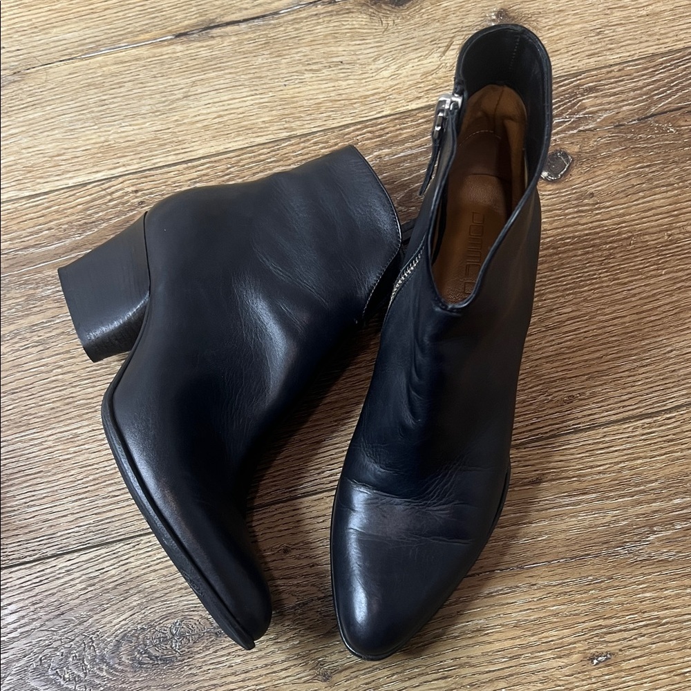Pomme D’or Black Leather Ankle Boots Size 38/7.5US